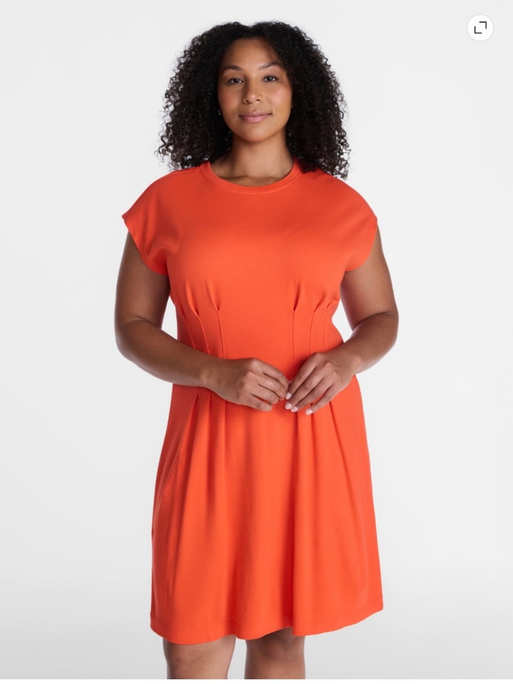 Time and Tru Women’s Orange Lava Pleated Waist Mini Dress Size XXL NWT - Picture 3 of 7